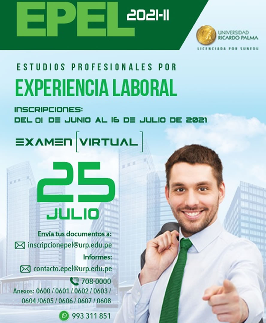 EXAMEN VIRTUAL EPEL 2021-II :: Inscripción Del 01 de junio 2021