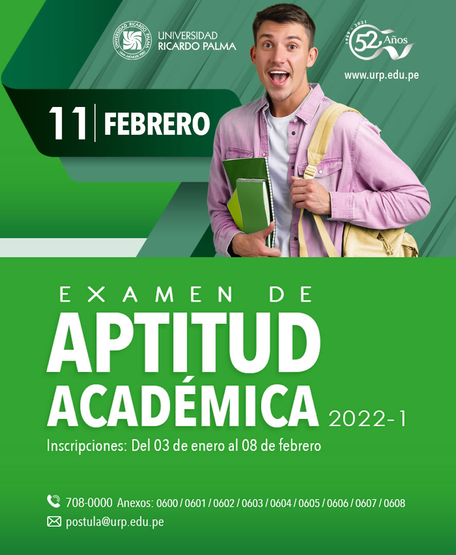 EXAMEN DE APTITUD ACADÉMICA :: 11 de febrero 2022 :: Inscipciones desde el 3 de enero 2022