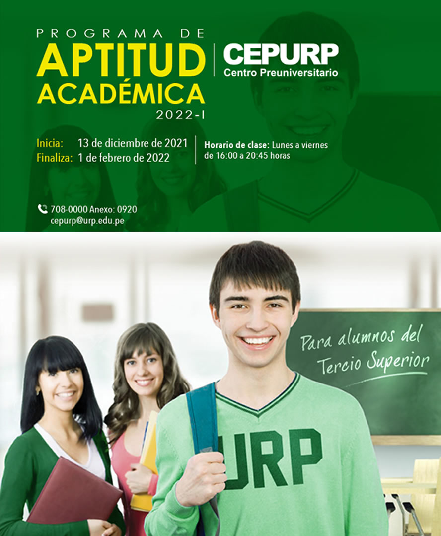 Programa de Aptitud Académica :: CEPURP :: Inicia 13 de diciembre 2021 :: Oficina de Admisión :: Universidad RICARDO PALMA