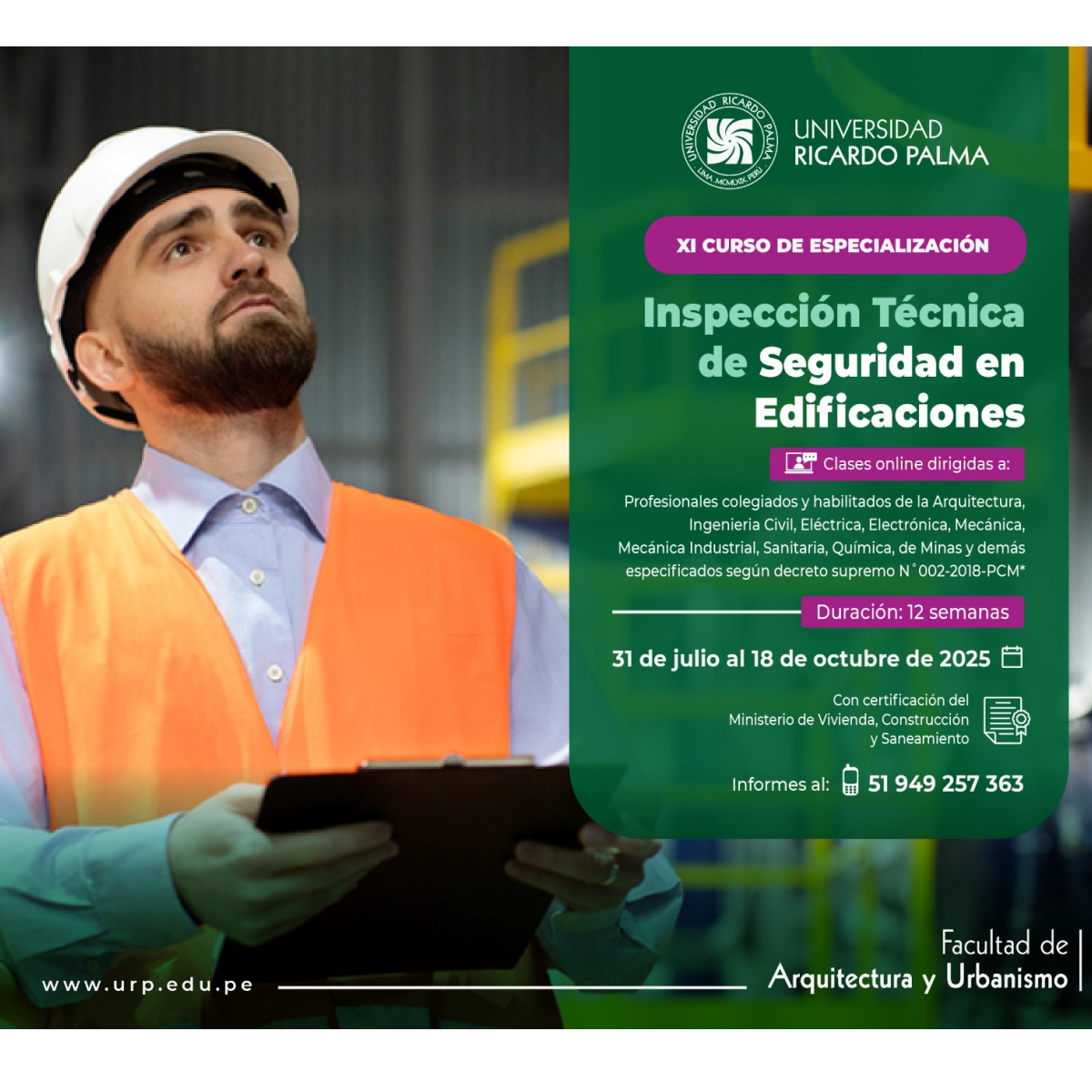 XI Curso de especificacin Inspeccin Tcnico de seguridad en Edificaciones-0001
