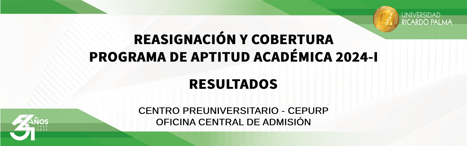 RESULTADOS REASIGNACIÓN Y COBERTURA - PROGRAMA DE APTITUD ACADÉMICA 2024-I