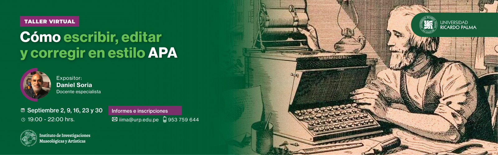 ¡Últimos cupos! Taller de Redacción Académica -estilo APA 7ma edición