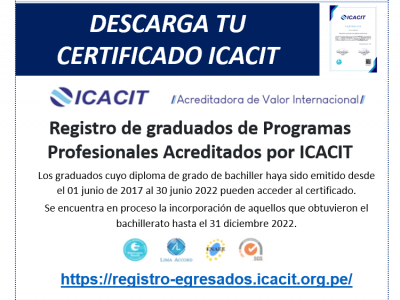 Registro de graduados de Programas Profesionales Acreditados por ICACIT