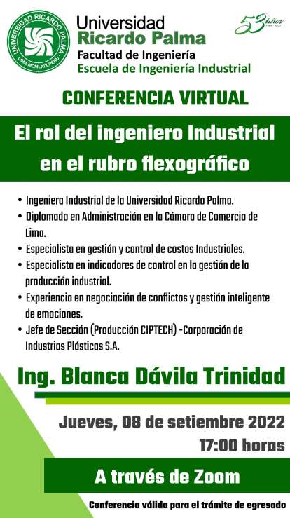 Dr. Alfonso Ramon Chung Pinzas, tuvo a su cargo la videoconferencia: “La Prospectiva Estrategica en la formulacion de escenarios futurales”, organizado por la Escuela Profesional de Ingenieria Industrial.