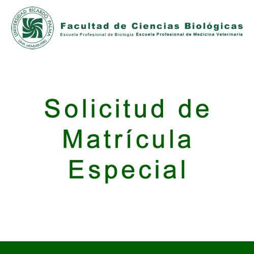 Solicitud de matricula especial