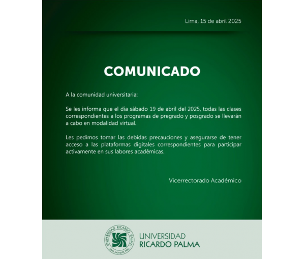 ¡AVISO IMPORTANTE A LA COMUNIDAD UNIVERSITARIA!