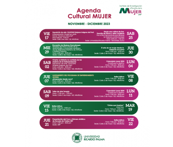 Agenda Cultural Mujer
