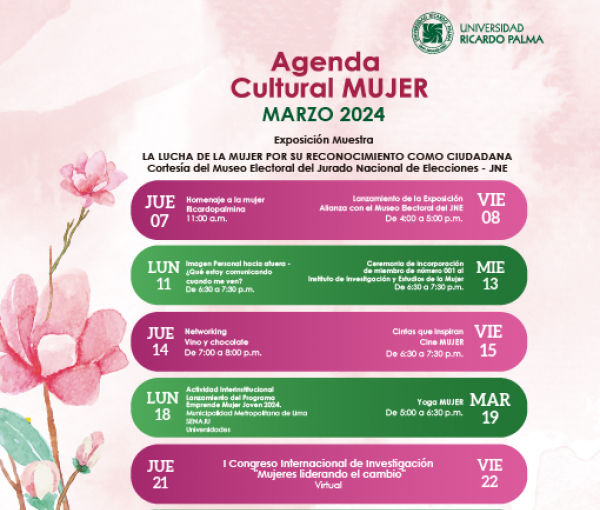 Agenda Cultural MUJER - Marzo 2024.