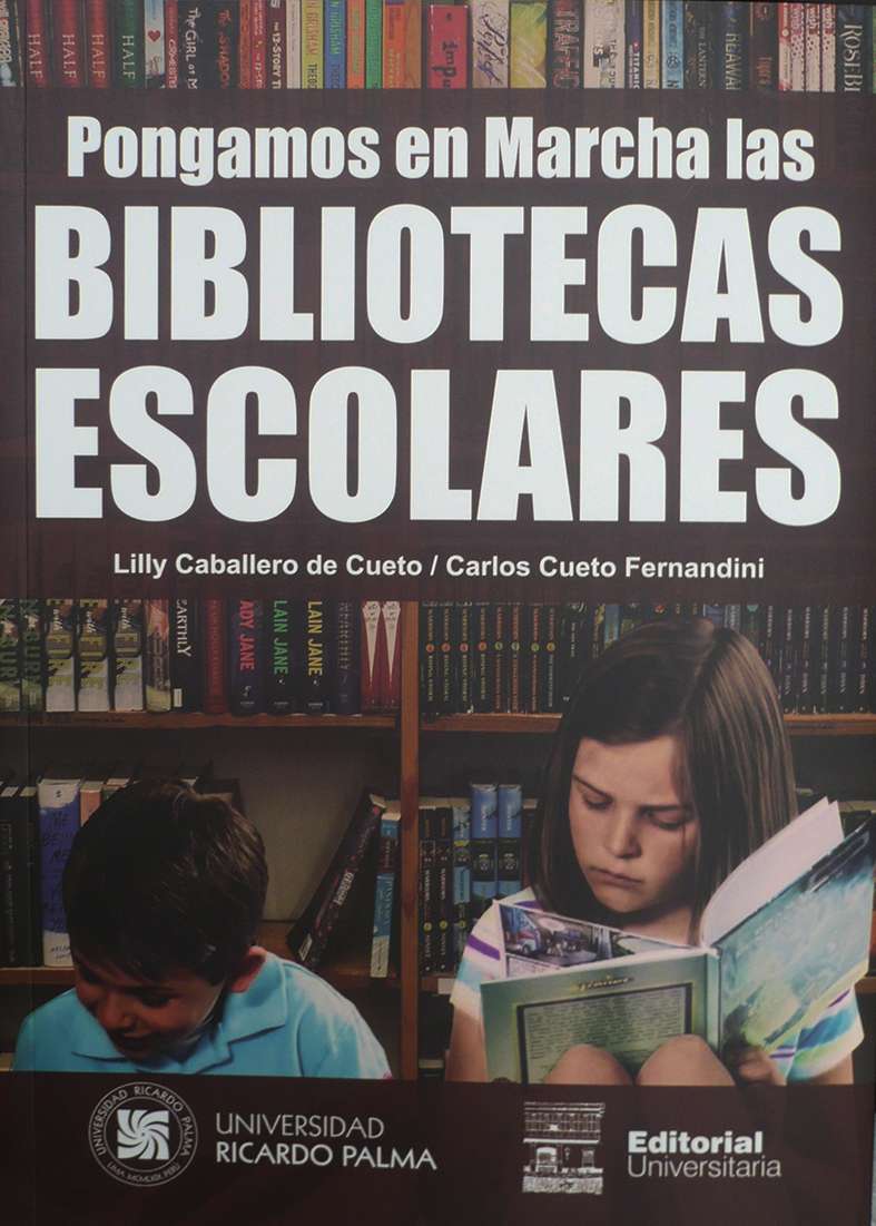 Bibliotecas Escolares Lilly Caballero de Cueto 2020. 17 cm x 24 cm. 156 pp. ISBN: 978-612-4419-61-4 Uno de los graves problemas que afronta la educacion en el Peru es la carencia de bibliotecas escolares. El proposito de este libro es mostrar la posibilidad de llevar a cabo una empresa como esta e incitar a la creacion de nuevas bibliotecas escolares. Senalamos, por ello, los principios que nos han guiado y los metodos de trabajo que hemos puesto en practica.
