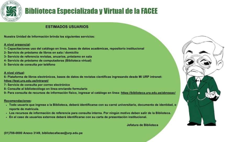 A continuacion, los eventos y actividades academicas que brinda la URP y medios externos:
