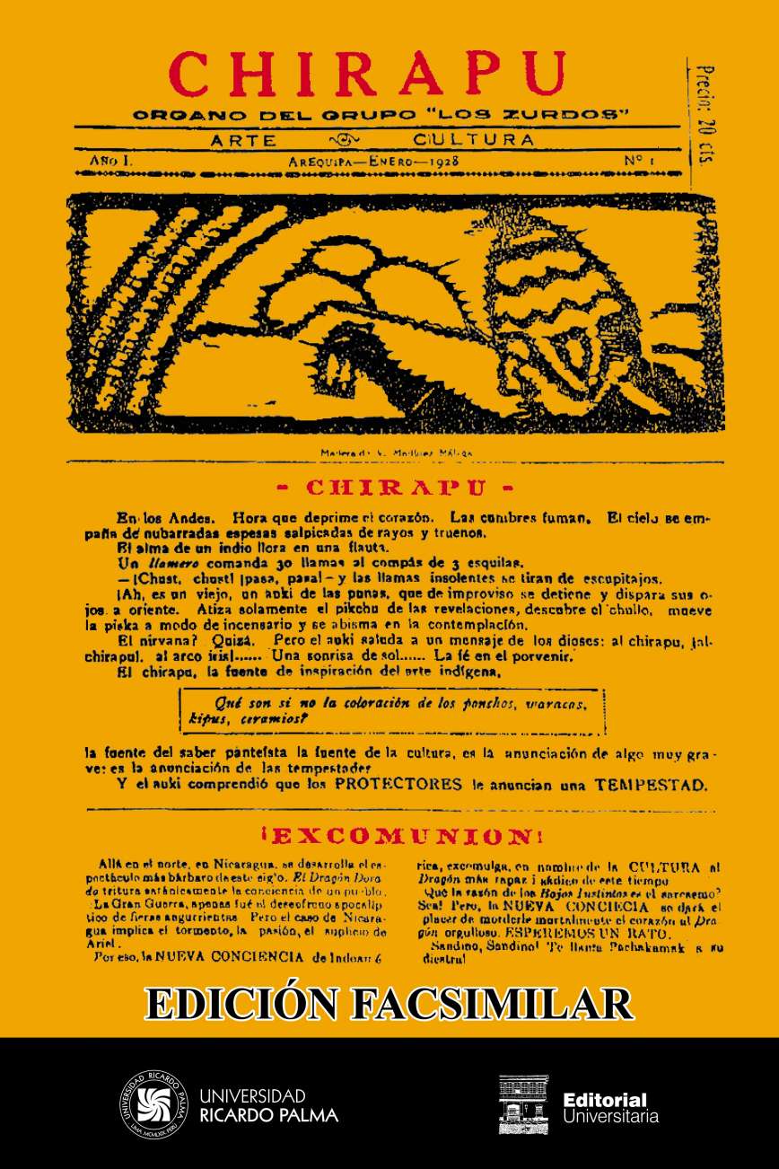 Revista de Arte y Cultura (Edicion facsimilar) 2021  ISBN: 978-612-4419-67-6 Revista aparecida en enero de 1928, es un texto sencillo por la claridad y contundencia de sus ideas lo que permite ser manipulable y accesible para sus receptores en general, pero particularmente para las clases obreras, de las “refleja el sentir colectivo, porque encarna el pensamiento de las masas” por lo que el subtitulo “Organo del Grupo Los Zurdos” cobra mayor senti